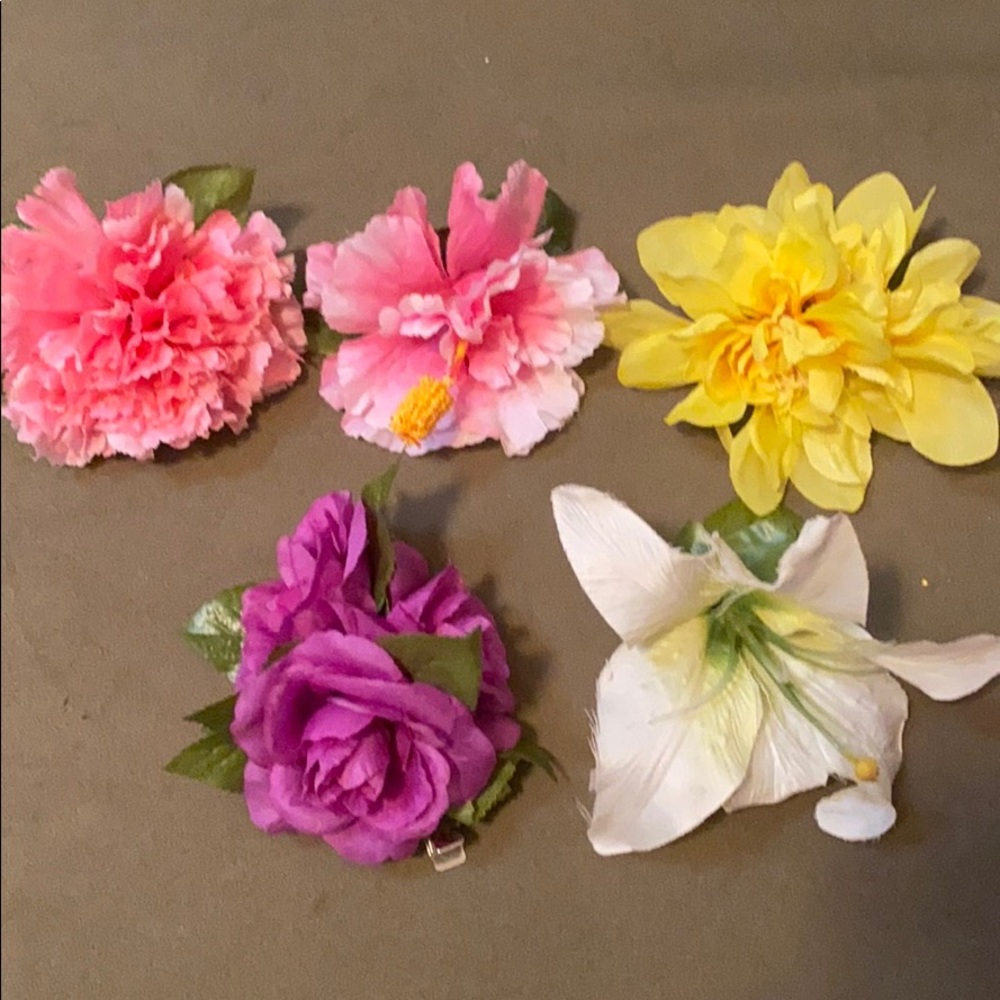 Silk flower hair accessories